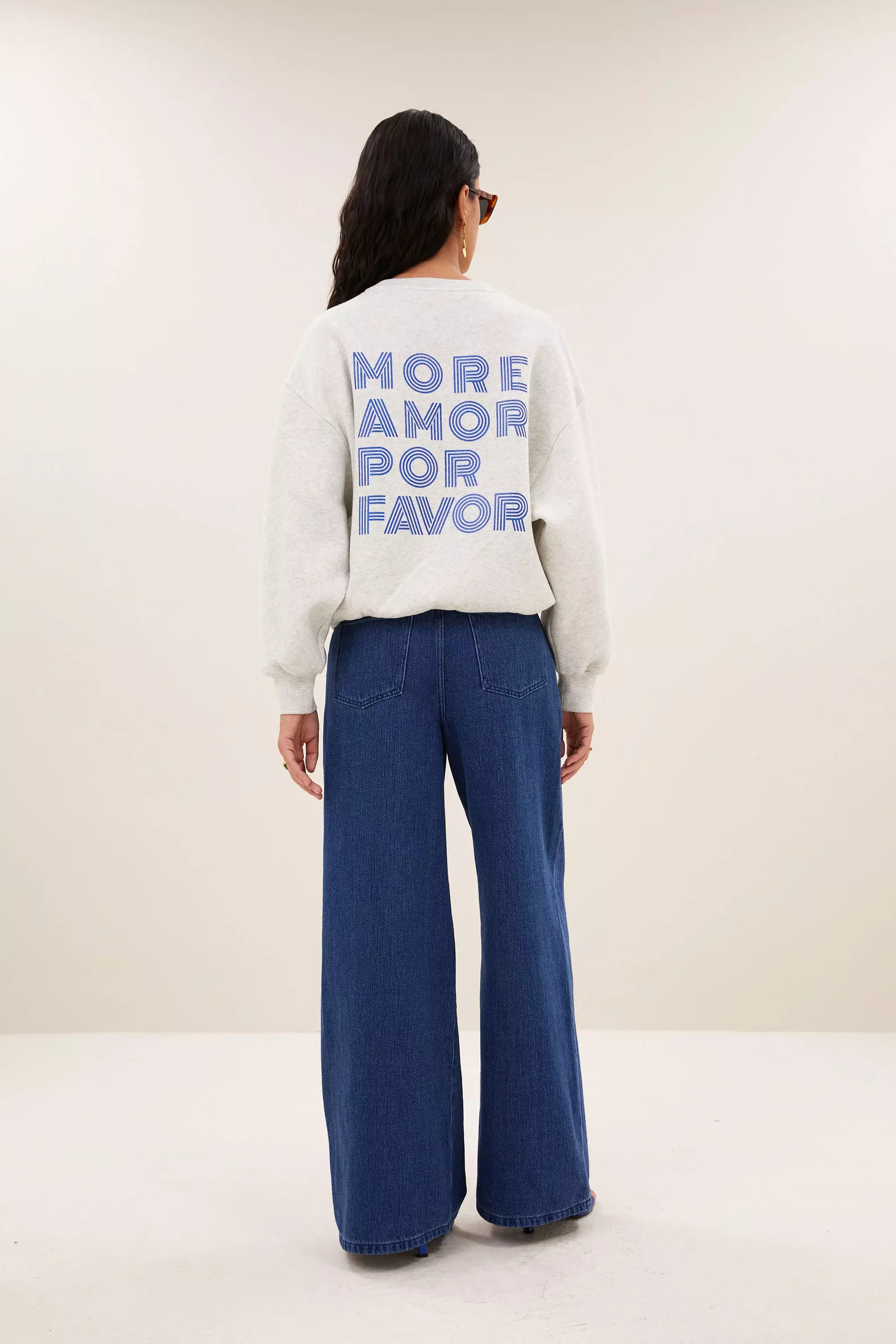 By-Bar Grey Melee Lili Amor Sweater Pullover Damen hellgrau